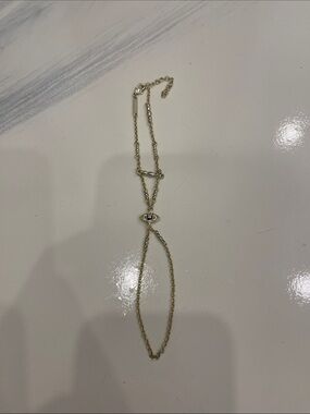 NEVER WORN Kendra Scott Gold Evil Eye Hand Chain Bracelet with Blue Center
